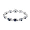 thumbnail image 1 of KIRAN FINE JEWEL Round Blue Sapphire Eternity Ring 925 Sterling Silver Wedding Anniversary Engagement Band Ring Statement Jewelry Gift For Her, 1 of 1