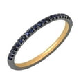 thumbnail image 1 of KIRAN FINE JEWEL Round Blue Sapphire Eternity Ring Oxidized 925 Sterling Silver Wedding Engagement Band Ring Statement Jewelry Gift For Her, 1 of 3