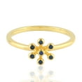 thumbnail image 1 of KIRAN FINE JEWEL Round Blue Sapphire Stackable Ring Yellow Gold Plated 925 Sterling Silver Wedding Women Gemstone Statement Jewelry Gift For Her, 1 of 5