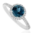 thumbnail image 1 of KIRAN FINE JEWEL Round Blue Topaz CZ Diamond Solitaire with Accents Ring 925 Silver Wedding Women Gemstone Statement Jewelry Gift For Her, 1 of 5