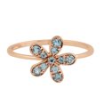 thumbnail image 1 of KIRAN FINE JEWEL Round Blue Topaz Flower Dasiy Ring Rose Gold Plated 925 Sterling Silver Wedding Women Gemstone Statement Jewelry Gift For Her, 1 of 5
