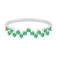 thumbnail image 1 of KIRAN FINE JEWEL Round Green Emerald Zigzag Band Ring 925 Silver Wedding Anniversary Engagement Women Gemstone Statement Jewelry Gift For Her, 1 of 1