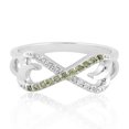 thumbnail image 1 of KIRAN FINE JEWEL Round Green Peridot Topaz Infinity Band Ring 925 Sterling Silver Wedding Women Gemstone Statement Jewelry Gift For Her, 1 of 5