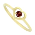 thumbnail image 1 of KIRAN FINE JEWEL Round Red Garnet Stackable Ring Yellow Gold Plated 925 Sterling Silver Wedding Band Heart Statement Jewelry Gift For Her, 1 of 5