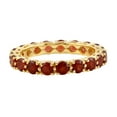 thumbnail image 1 of KIRAN FINE JEWEL Round Round Garnet Eternity Ring Yellow Gold Plated 925 Sterling Silver Anniversary Band Ring Statement Jewelry Gift For Her, 1 of 1