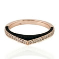thumbnail image 1 of KIRAN FINE JEWEL Round White CZ Diamond Statement Ring Rose Gold Plated 925 Sterling Silver Wedding Band Enamel Statement Jewelry Gift For Her, 1 of 5