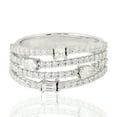 thumbnail image 1 of KIRAN FINE JEWEL Round White CZ Diamond Wedding Ring 925 Sterling Silver Wedding Anniversary Engagement Band Ring Statement Jewelry Gift For Her, 1 of 5