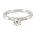 thumbnail image 1 of KIRAN FINE JEWEL Round White Topaz Solitaire With Accents Ring 925 Sterling Silver Wedding Women Gemstone Statement Jewelry Gift For Her, 1 of 5