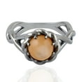 thumbnail image 1 of KIRAN FINE JEWEL Round Yellow Moonstone Cocktail Band Ring Oxidized 925 Sterling Silver Wedding Women Gemstone Statement Jewelry Gift For Her, 1 of 5