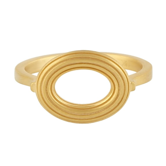 KIRAN FINE JEWEL Statement Ring Yellow Gold Plated 925 Sterling Silver Wedding Anniversary Engagement Women Statement Jewelry Gift For Her