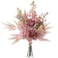 thumbnail image 1 of KIRIFLY 17.5" Artificial Silk Blush Flowers Wedding Decorations Bouquet ( 5 Count ), 1 of 7