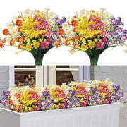 KIRIFLY Artificial Flowers,Artificial Plants Outdoor 12 Packs Plastic Flowers Fake Daisy Faux Plant UV Resistant Greenery for Garden Home Décor
