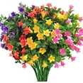 thumbnail image 1 of KIRIFLY Artificial Flowers Plastic Multicolor UV Resistant 6 Bundles Bouquet, 1 of 7