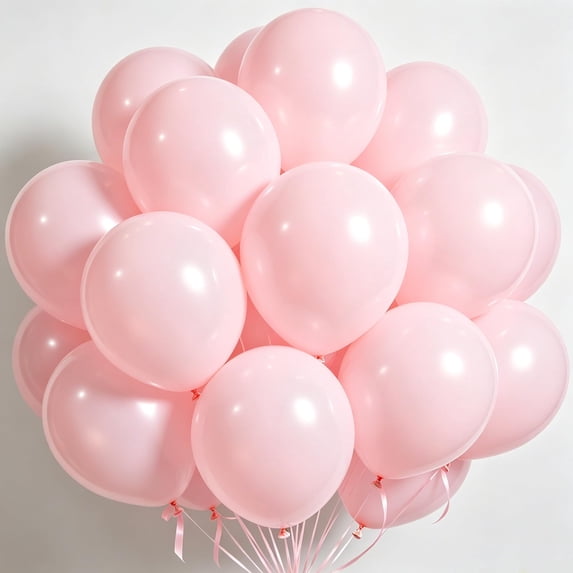 KIRIKOU 10 Inch 100 Pack Macaron Light Pink Thick Latex Balloons for ...