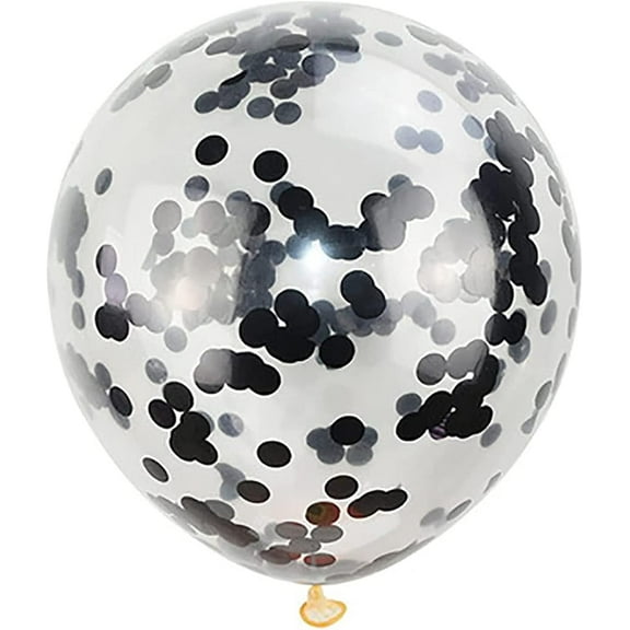 KIRIKOU Pack of 24 Pieces Confetti Balloons 12 Inch Latex Party Balloons for Party Decorations, Wedding, Engagement, Bridal, Birthday and Shower(Silver)