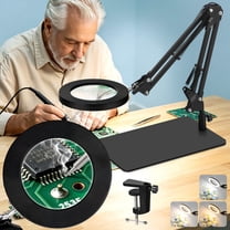 BEBANG Magnifying Glass with Light and Stand, 4.2″ Real Glass, 2 in 1 ...