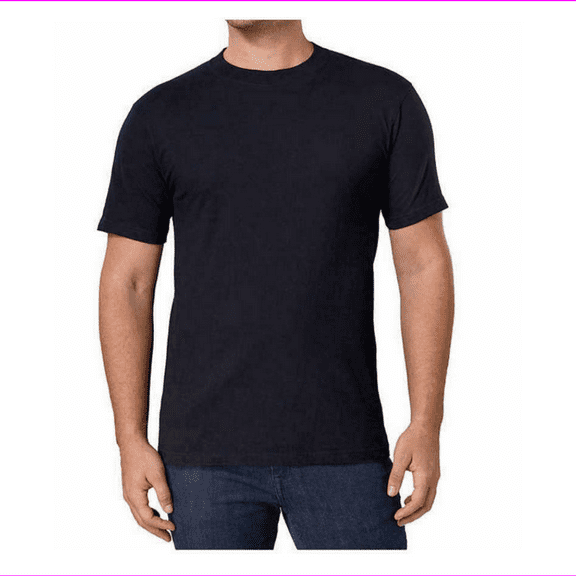 KIRKLAND SIGNATURE MEN'S 6 PACK CREW NECK COTTON T-SHIRTS L/Black