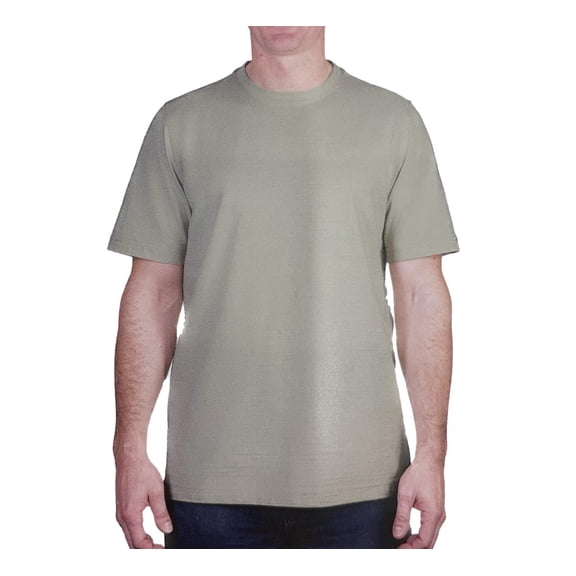 KIRKLAND Signature Men's Short Sleeve Pima Cotton Slub T-Shirt (US, Alpha, Medium, Regular, Regular, Khaki)