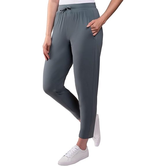 KIRKLAND Signature Women's Quick-Dry High Rise Active Pants, Blue, Medium