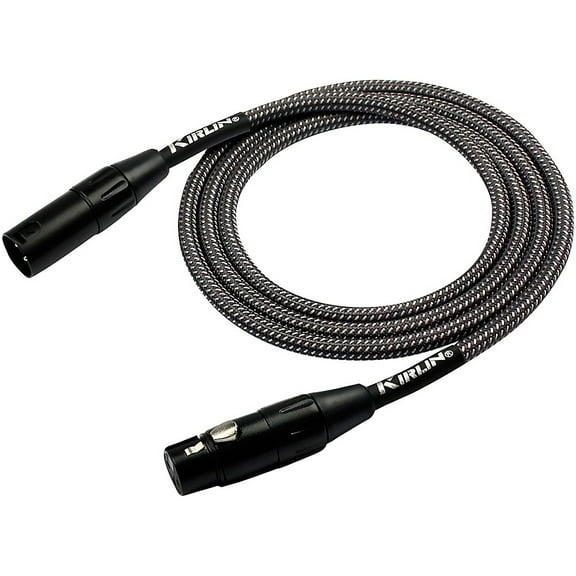 KIRLIN XLR Male To XLR Female Microphone Cable - Carbon Gray Woven Jacket 20 ft.