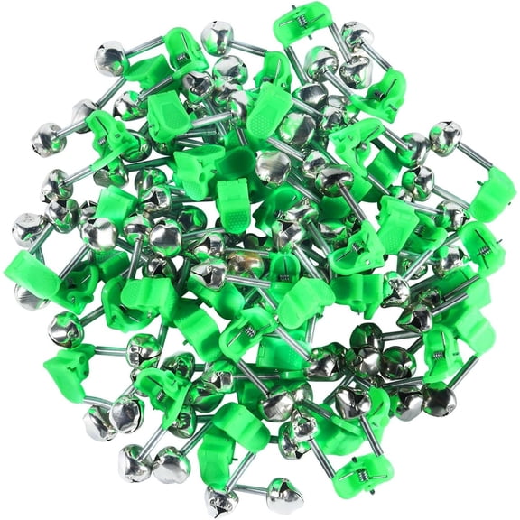 KISEER 50 Pcs Plastic Fishing Bells Clips Fishing Rod Alarm with Dual Alert Bell