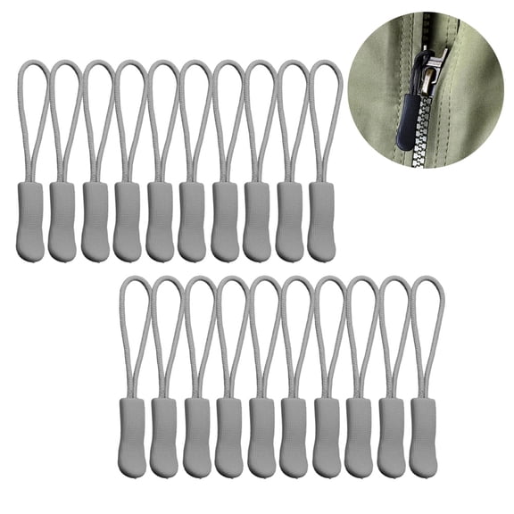 KISMIS 10Pcs/20Pcs/30Pcs Zipper Head Extension Cord Tags Pulls, Durable Slider Cord Rope Puller Ends with Lock Zip Clip Buckle, Ideal for Bag Repair, Outdoor Gear, Backpacks, and Luggage