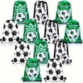 thumbnail image 1 of KISPATTI 12 Pcs Soccer Party Favor Bags Sports Party Drawstring Bags Candy Treat Reusable Cloth Bags Party Gift for Birthday Sports Party Soccer Baby Shower Decor Supplies, 1 of 6