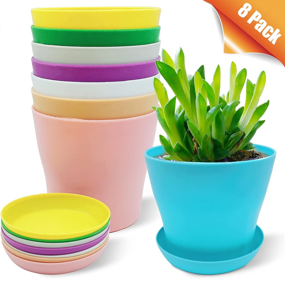 8 Pieces，flowers,Plant pots,Plastic pots for plants,Plastic plant pot
