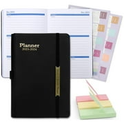 KISPATTI A5 Weekly Planner, July 2023 - December 2024, Black