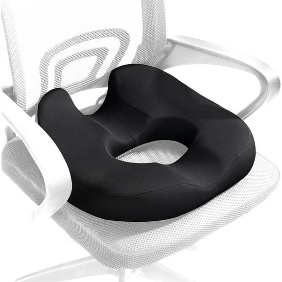 KISPATTI Large Seat Cushion for Office Chair - Memory Foam Seat Cushion for Pressure Relief of Sciatica/Hip/Tailbone Pain, Fit Most Office/Car/Wheelchairs