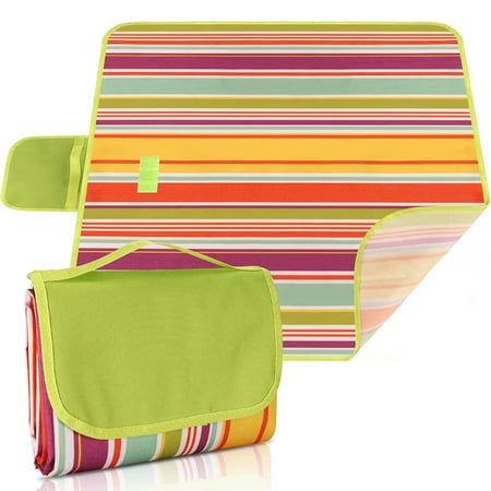 KISPATTI Picnic Beach Blanket Oxford Picnic Mat Sandfree and Waterproof, 80"x80"
