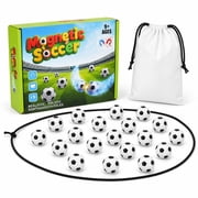 KISPATTI 20PCS Soccer Magnetic Game with Football Stones, Rope and Storage Bag, Strategy Puzzle Game for Kids and Adults