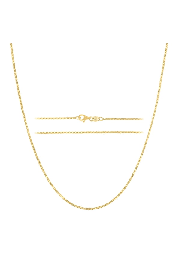 Gold Chain Necklace for Women Cable Link Plated 925 Sterling Silver