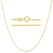 Gold Box Chain Necklace for Women Plated 925 Sterling Silver Dainty