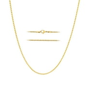 KISPER 18k Gold Stainless Steel Rope Chain Necklace with Lobster Clasp