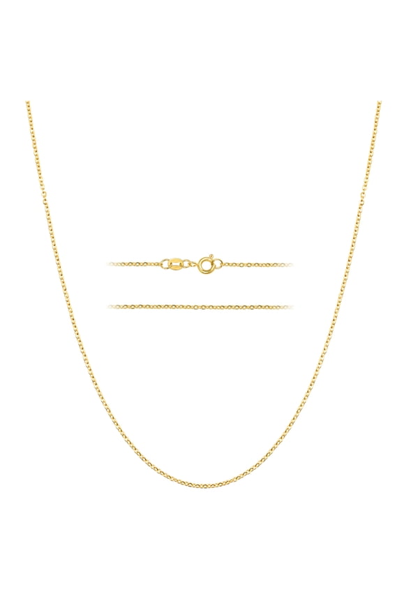 Dainty Gold Cable Chain Necklace Women 24K Plated Stainless Steel