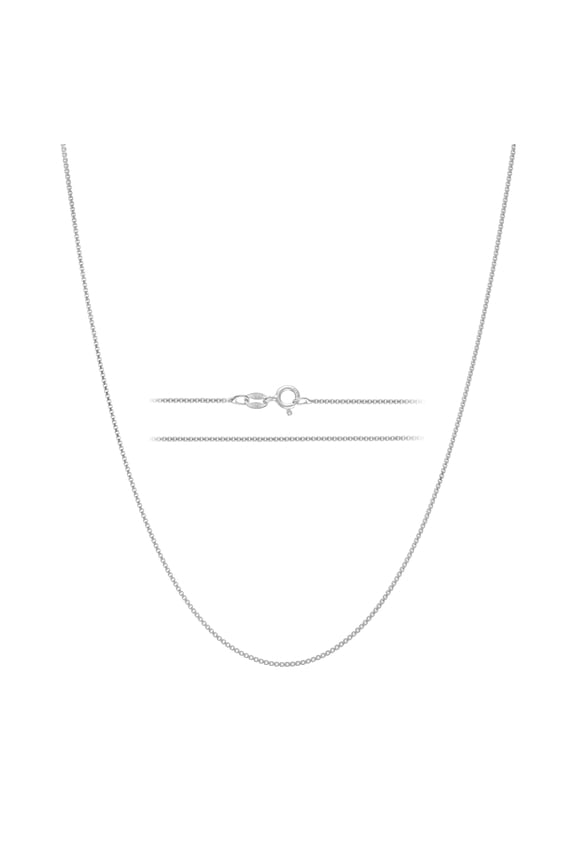 925 Sterling Silver 1mm Thin Italian Box Chain Necklace w/ Spring Ring Clasp