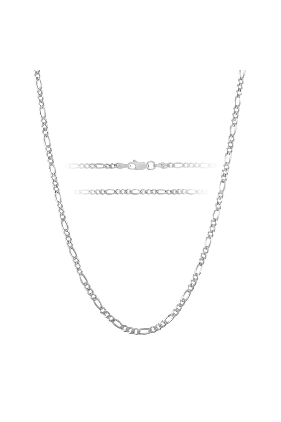 925 Sterling Silver Chain Necklace Men Women Figaro Mariner Curb