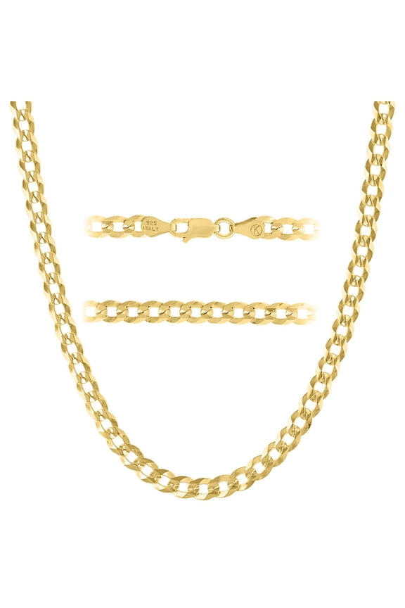 925 Sterling Silver Italian 5mm Cuban Link Chain Necklace w/ Lobster Clasp