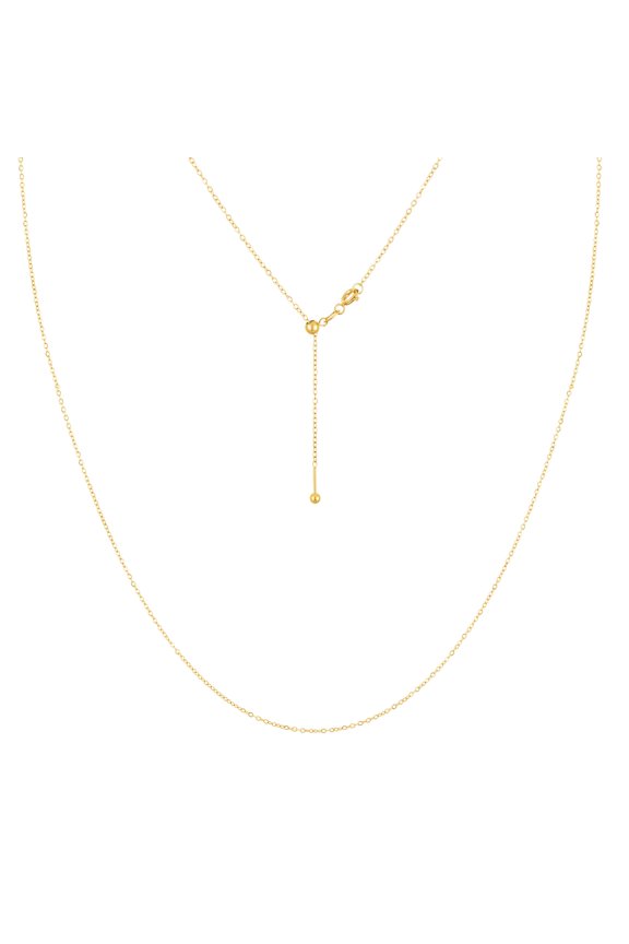 Adjustable Gold Chain Necklace for Women 1mm Cable Snake Box Slider