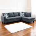 thumbnail image 1 of KISRAIS  97" Wide 2-Piece Upholstered Sectional Sofa Set for Small Space Dark Grey Flannelette - Right Facing, 1 of 5
