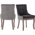 thumbnail image 1 of KISRAIS Dining Chairs Set of 2, Upholstered Side Chairs Farmhouse Solid Wood Kitchen Dining Room Chairs with Nailheads Legs, 1 of 12