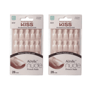 KISS Acrylic Nude French Nails REAL SHORT (#KAN01 - 2 PACKS)