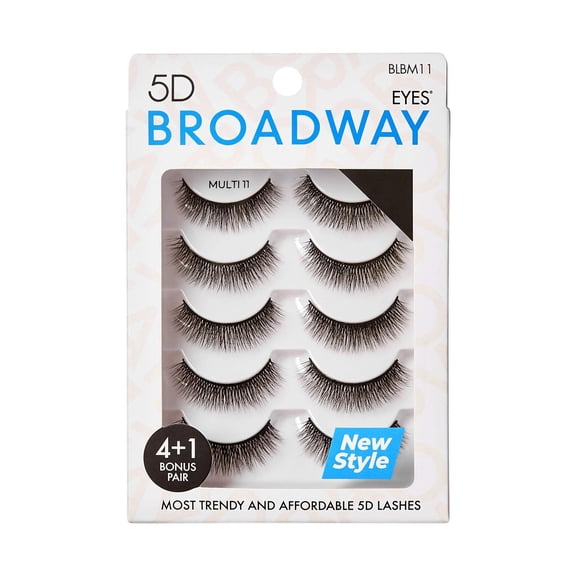 Broadway Lashes Strip False Eyelashes Multipack Fake Eyelashes Natural to Dramatic Look Lash Set 5 Pairs (11)