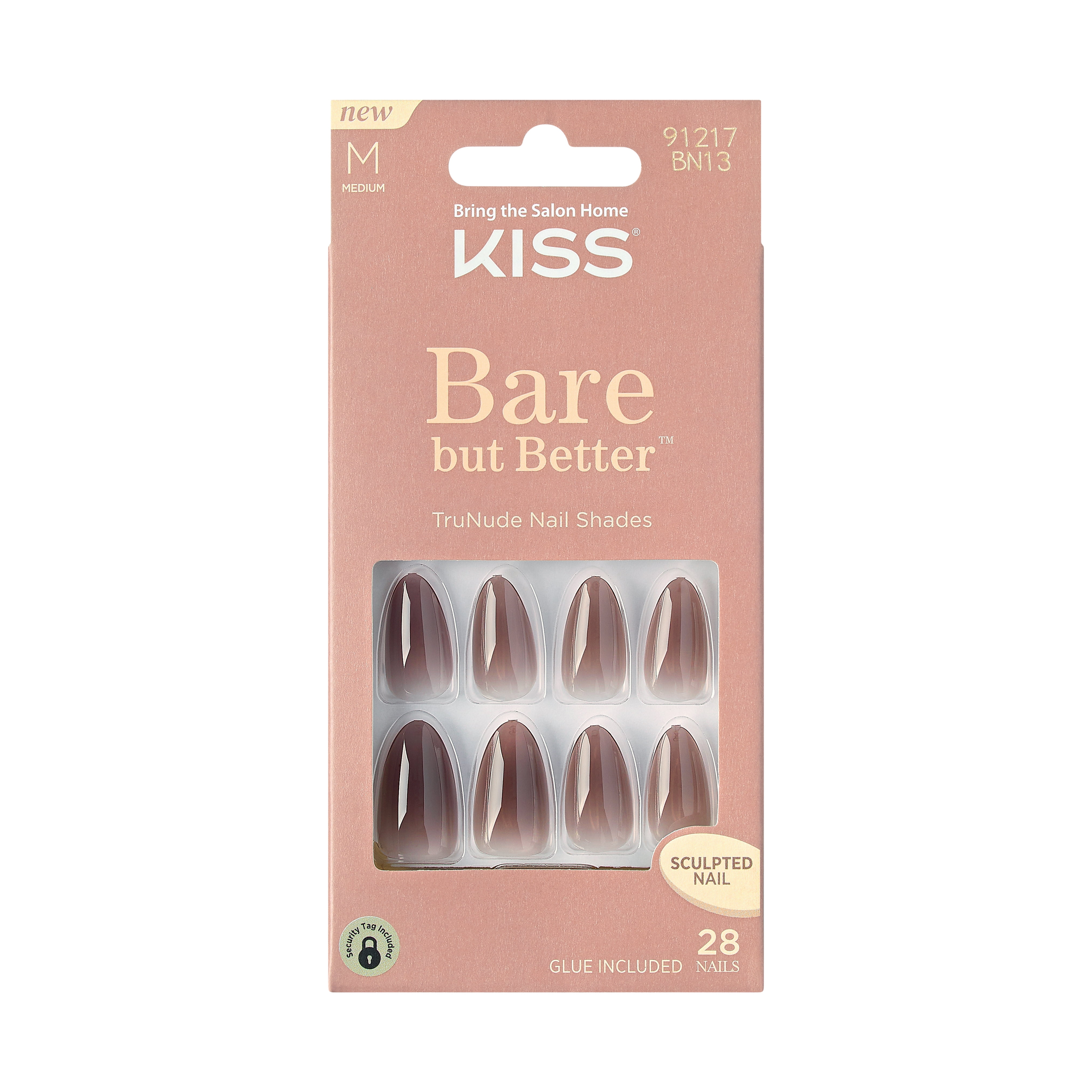 KISS Bare-But-Better TruNude Press-On Nails, Medium Length, Almond Shaped, 31 Ct.