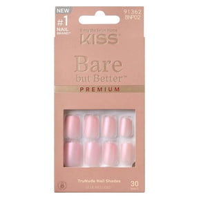 KISS Bare but Better Premium Press-On Nails, Spicy, Pink, Short Square, 33 Ct.