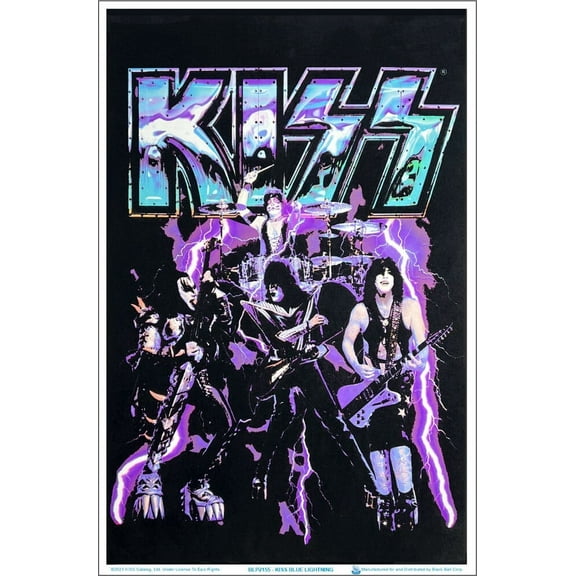 KISS Blue Lightening Blacklight Poster 23" x 35"
