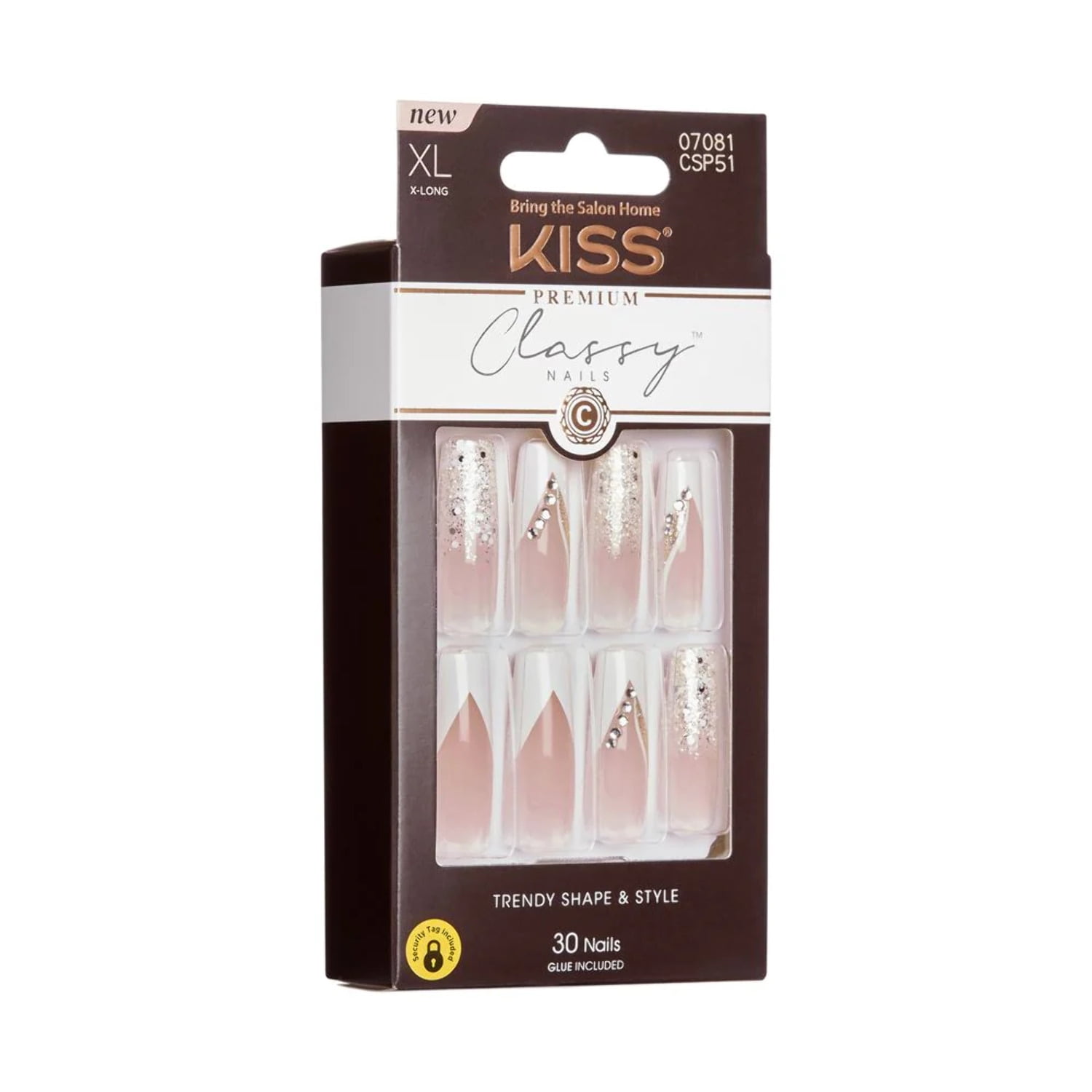 Kiss Classy Premium Nails 30-Count XL-Long Length-CSP51 - Walmart.com