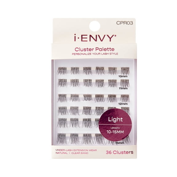 i-ENVY Cluster Palette Lash Refill, DIY Lash Makeup, Clusters False Eyelash, Varied Length, Customizable Under Lash Extension Layering (Light 10-15MM #03)