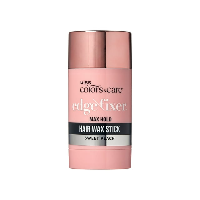 KISS COLORS & CARE Edge Fixer Hair Wax Stick, Maximum Hold, Sweet Peach